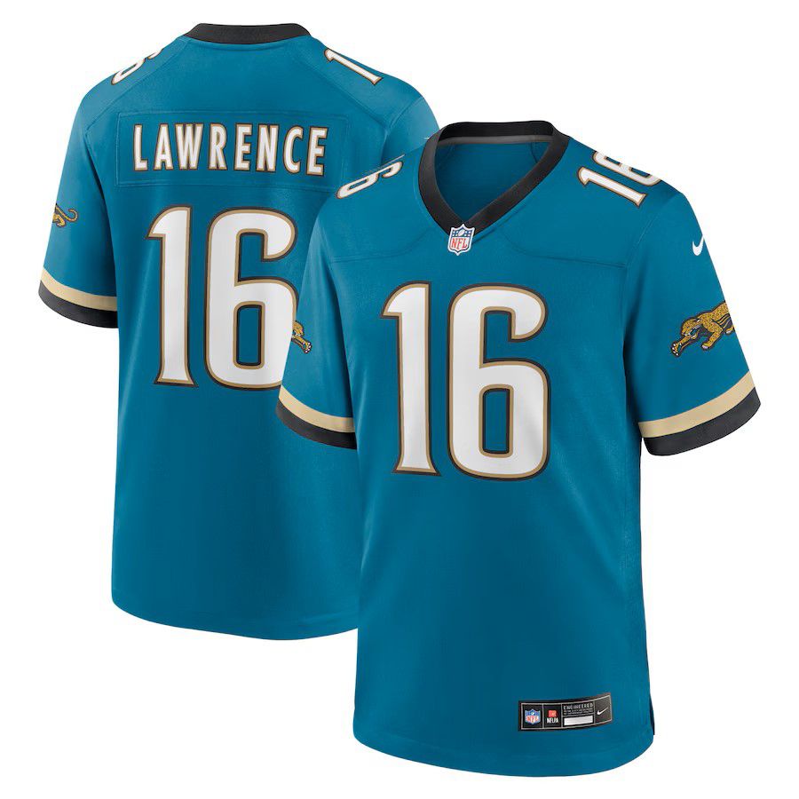 Men Jacksonville Jaguars #16 Trevor Lawrence Green Nike Throwback Player Game NFL Jersey